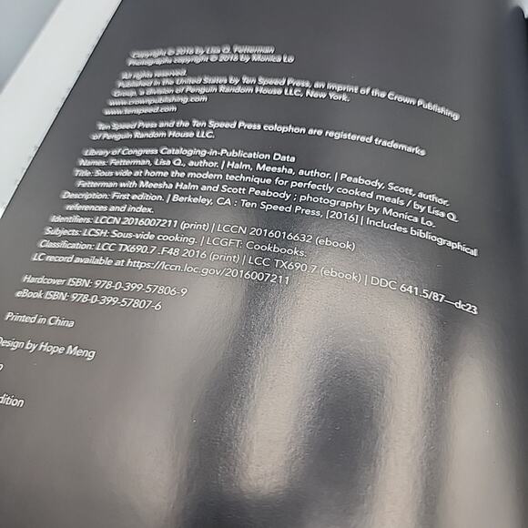 Sous Vide at Home by Lisa Q. Fetterman 2016, HC 1st Edition - Picture 13 of 15